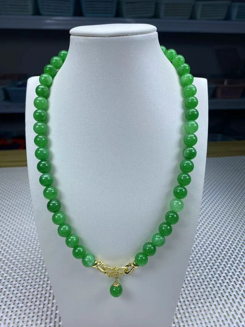 F196糯绿10mm项链经典精品时尚气质百搭情侣多样性发一