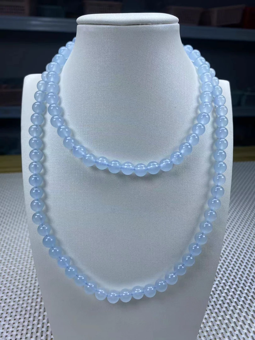 F88冰蓝8mm项链经典精品时尚气质百搭情侣多样性发一