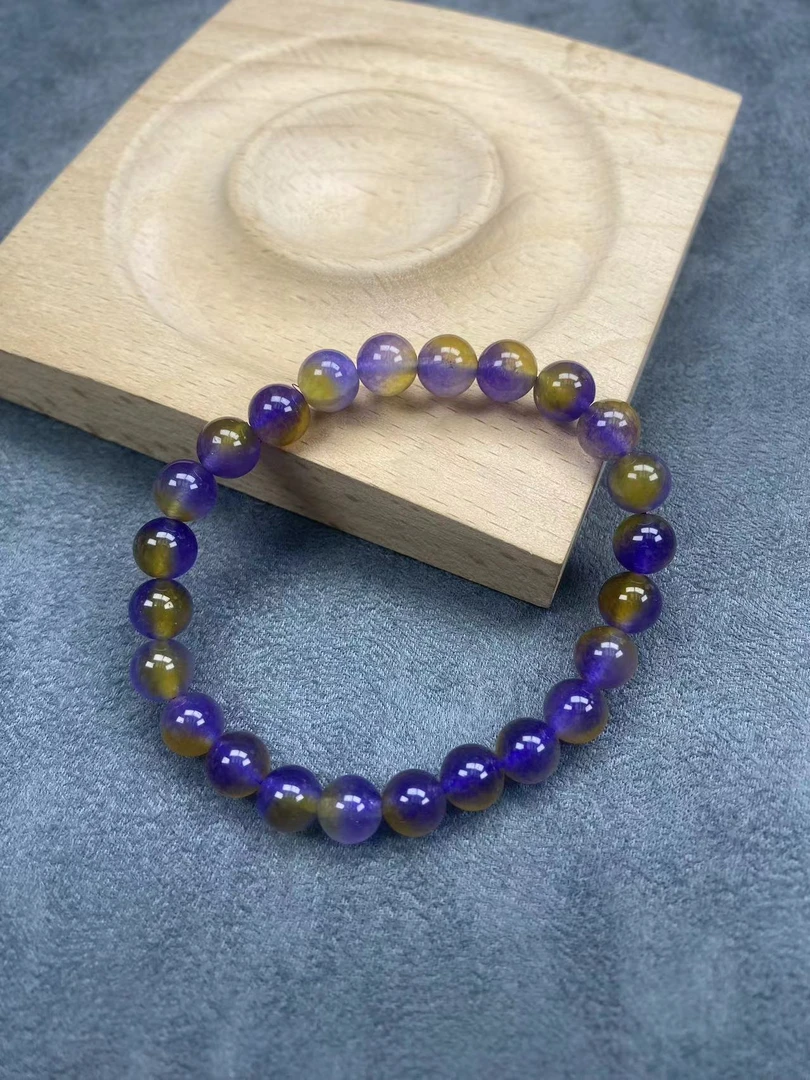 F213黄紫8mm手串经典精品时尚气质百搭情侣多样性发一