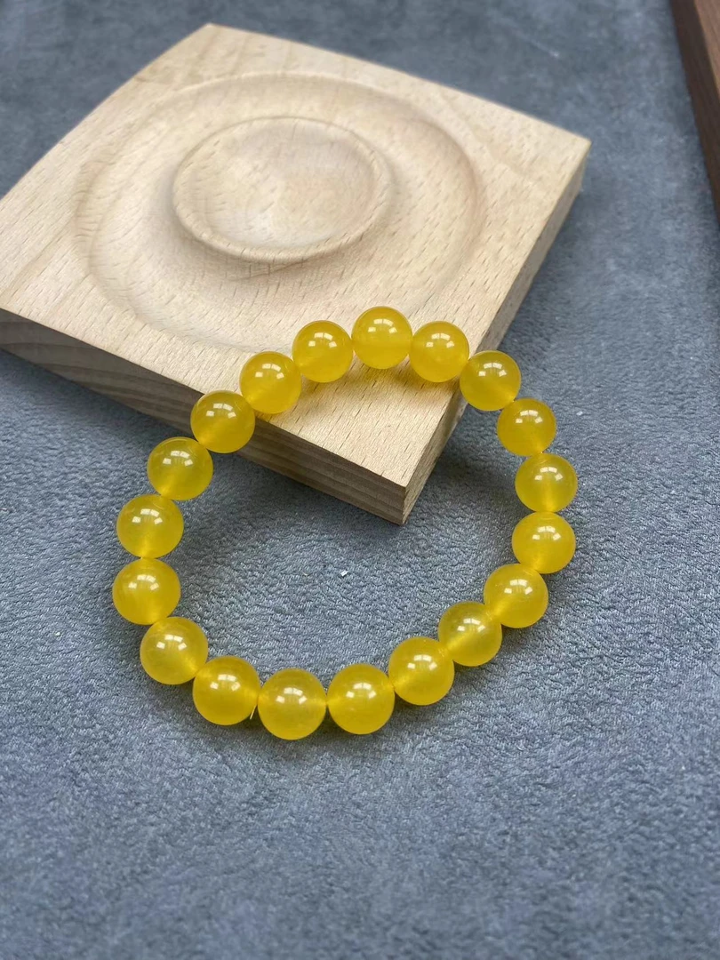 F143冰黄10mm手串经典精品时尚气质百搭情侣多样性发一