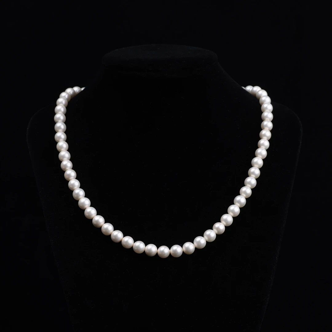 铜合金项链 「618预热」百搭轻奢纯白全珠素链（7）项链-B99