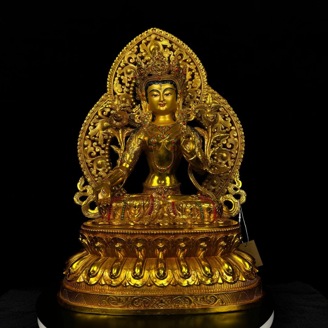 鎏金古金白度母一尺五佛像