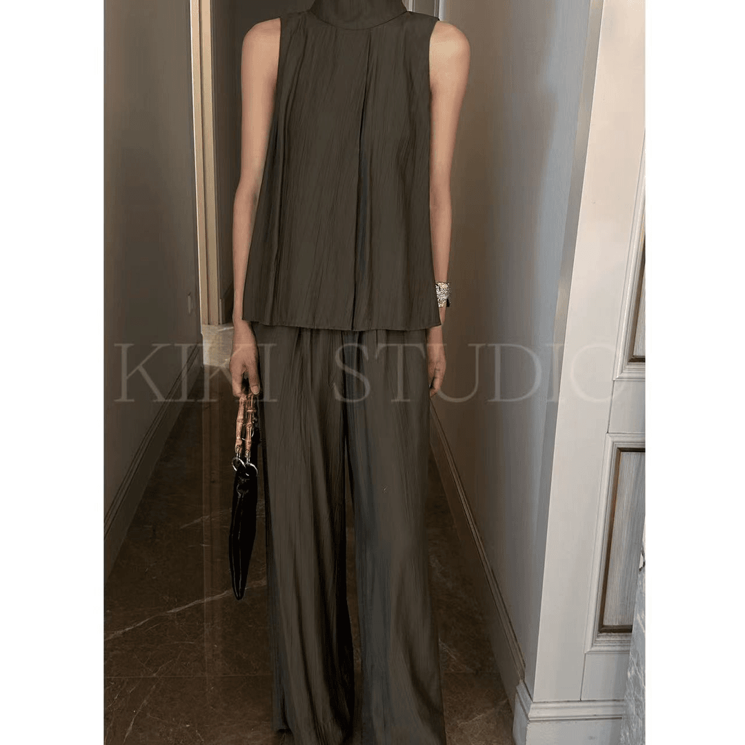 KIKI《夏日蔷薇》夏季气质短袖休闲宽松中式套装