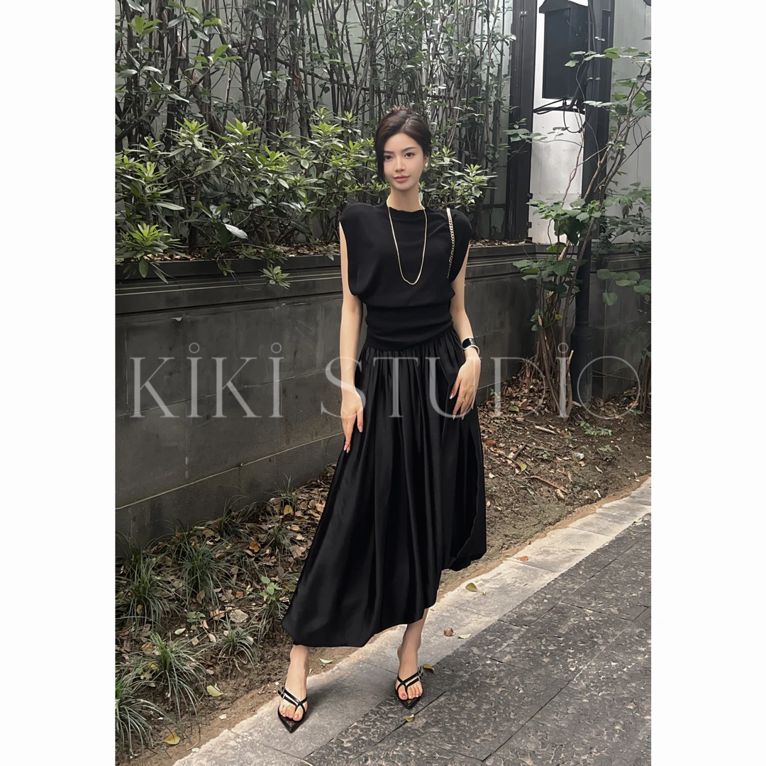 《里约假日》收腰设计蝙蝠袖T恤上衣褶皱气质显瘦