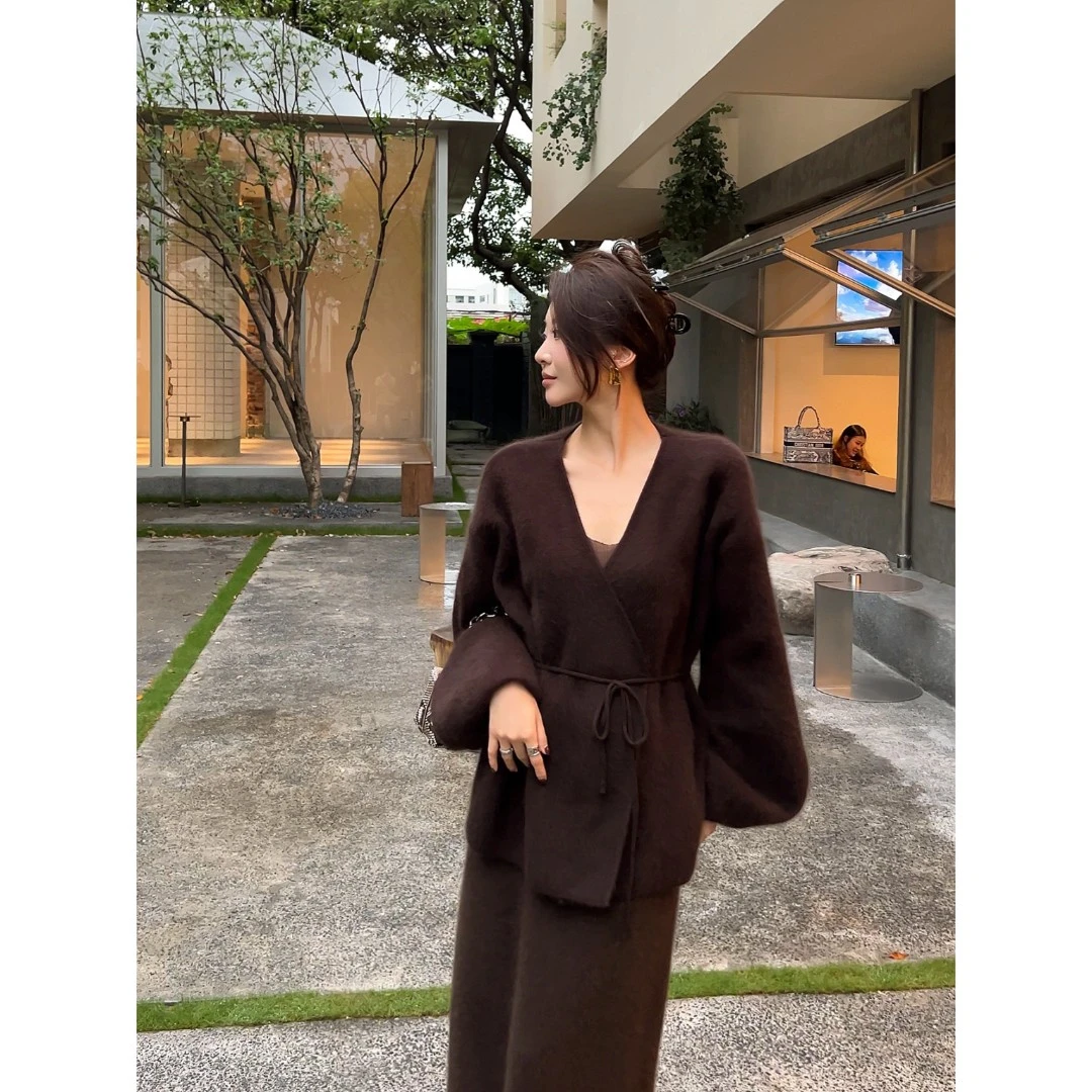 Fiinal【温柔出圈】品质系带V领气质裤子