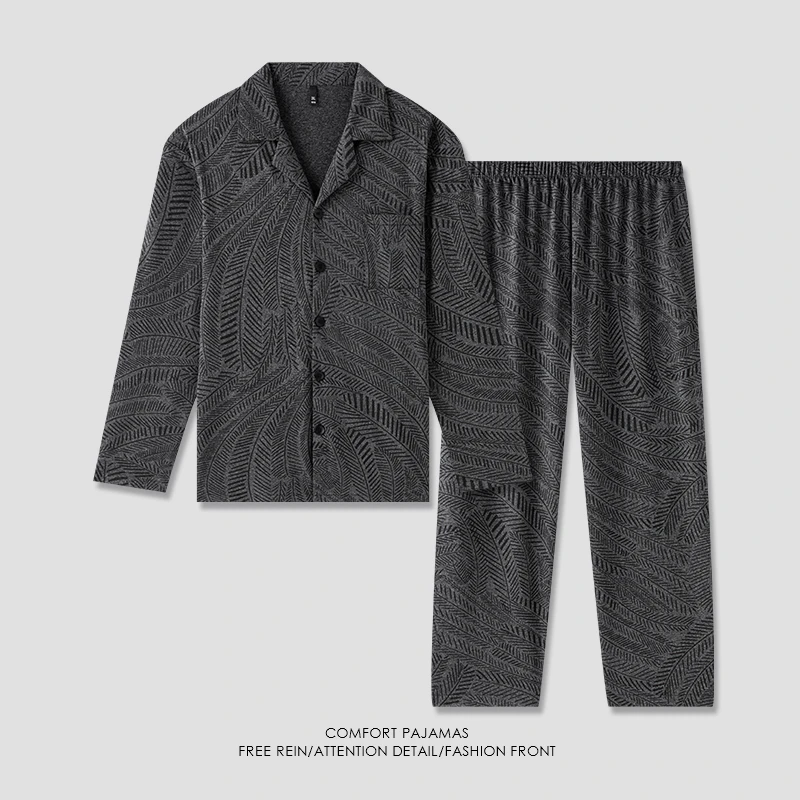 睡衣男士春秋款长袖长裤高级感家居服男款秋季可外穿休闲大码套装