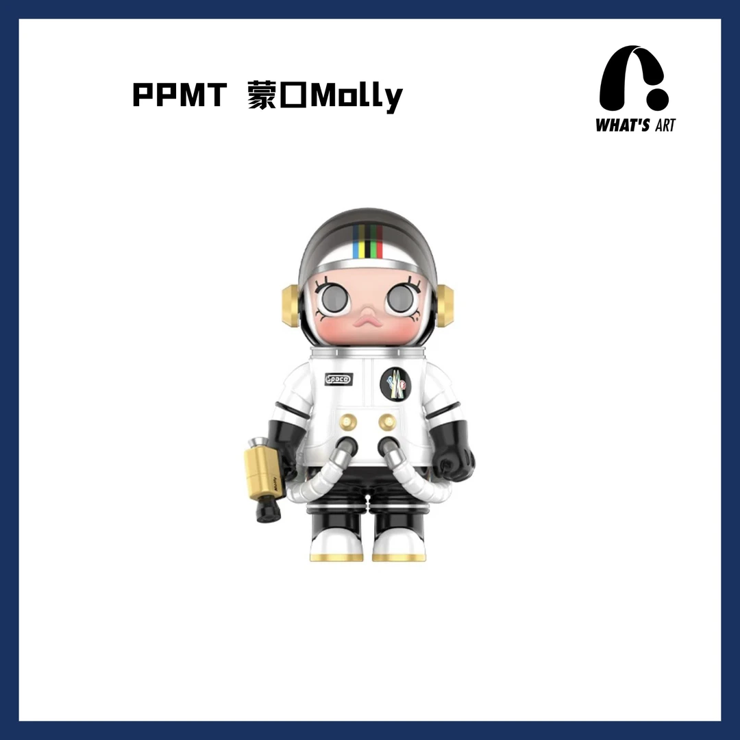 POPMART泡泡玛特盟可睐molly蒙口1000%茉莉宇航员 拆检 潮玩摆件
