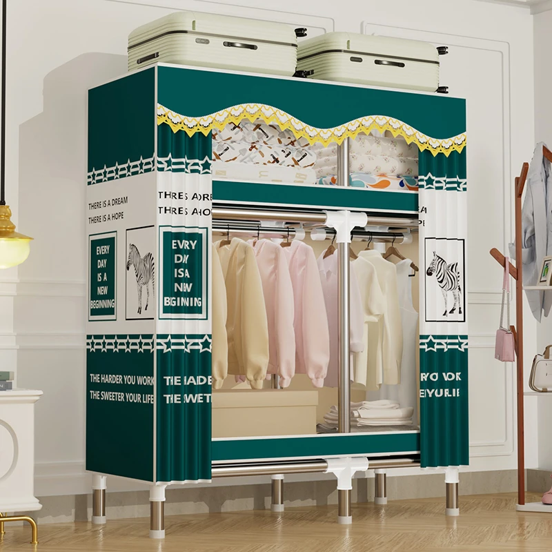 全钢架简易衣柜家用卧室出租房专用布衣柜钢管加粗加厚结实耐用