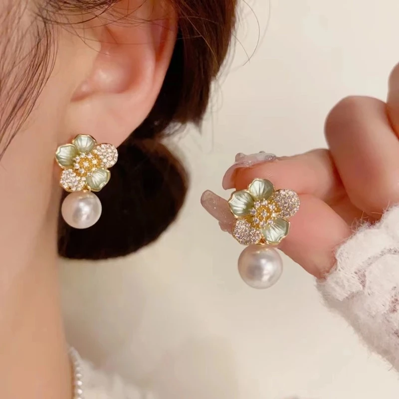 铜合金耳饰 小香风气质轻奢简约时尚百搭复古优雅素款 JE3141