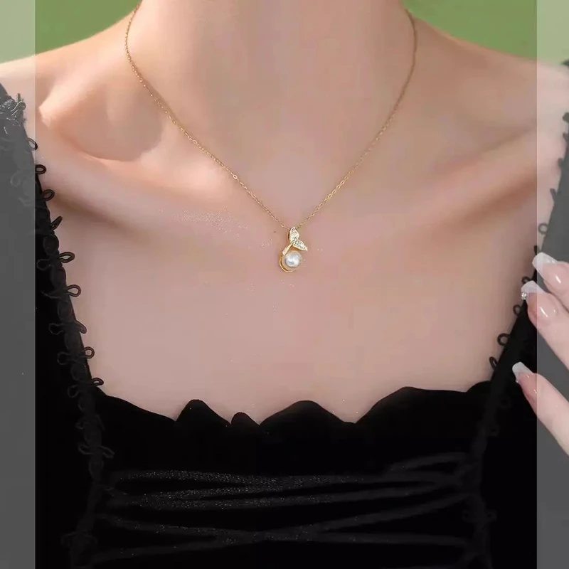 钛钢项链 气质轻奢时尚百搭小众灵动坠链素款简约项链XL9376