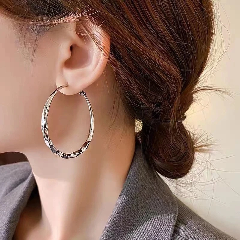铜合金耳饰 气质时尚百搭个性简约素圈圈圈素款LY0286