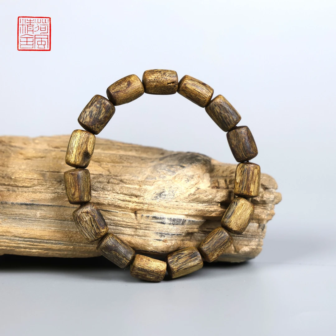 沉香精品 海南棋楠乌身大桶珠沉香手串-CX188