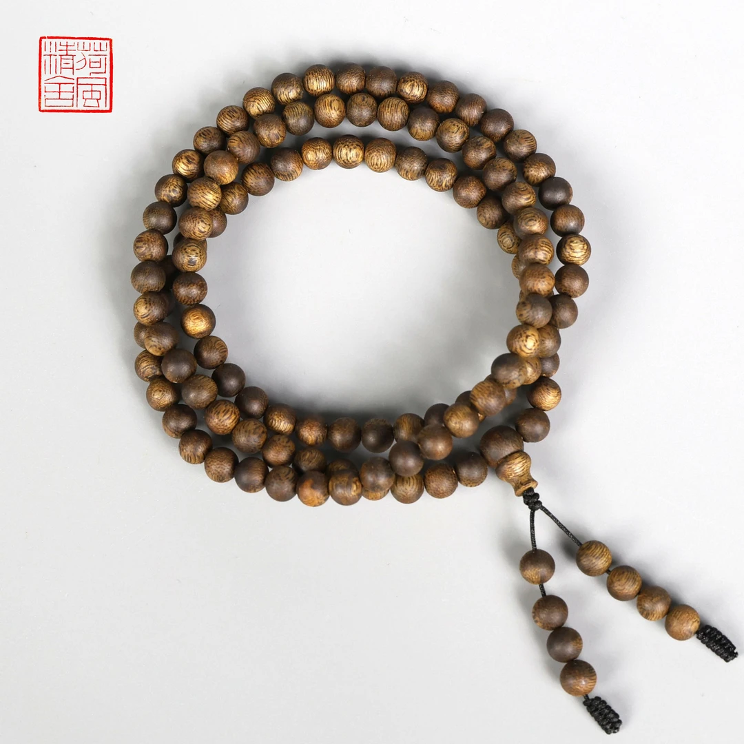 海南莺歌绿棋楠满结油0.7多圈圆珠手串-CX120