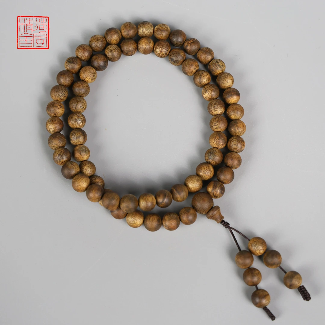 海南沉香金沙叶满结油0.9手提珠沉香手串-CX172