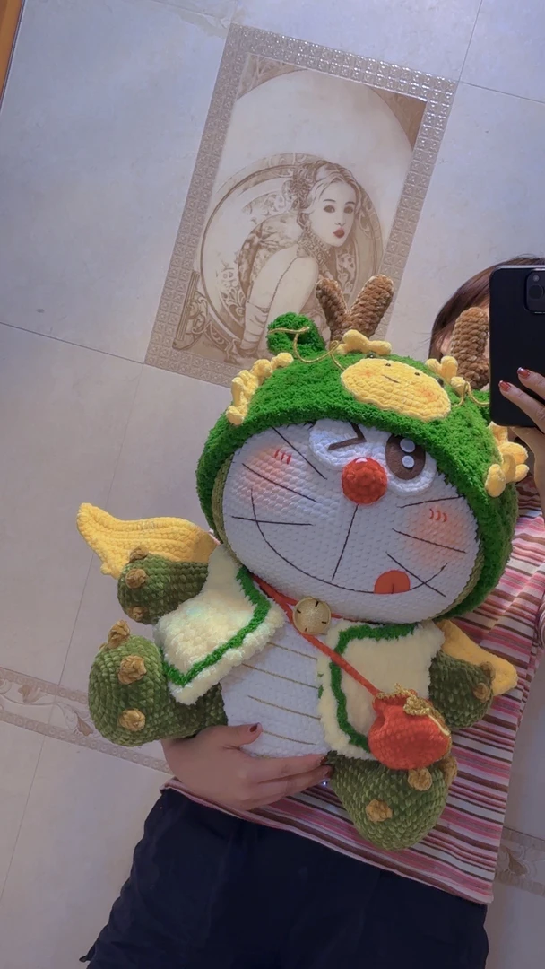 材料包福龙哆啦手工编织材料包一份，无填充棉，有教程