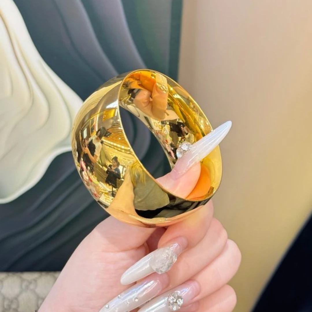 足金镜面手镯5D黄金