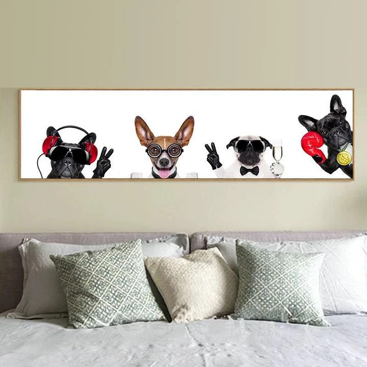 【水沐】卡通可爱小狗儿童床头画书房装饰画轻奢设计单幅高级感挂画