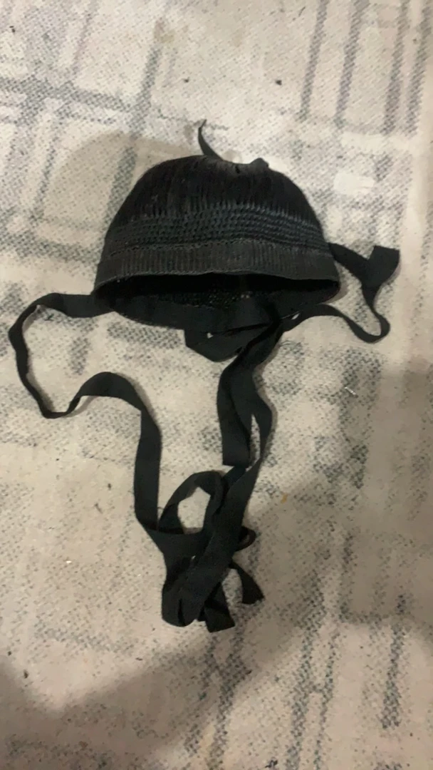 黑色戏曲网巾马尾