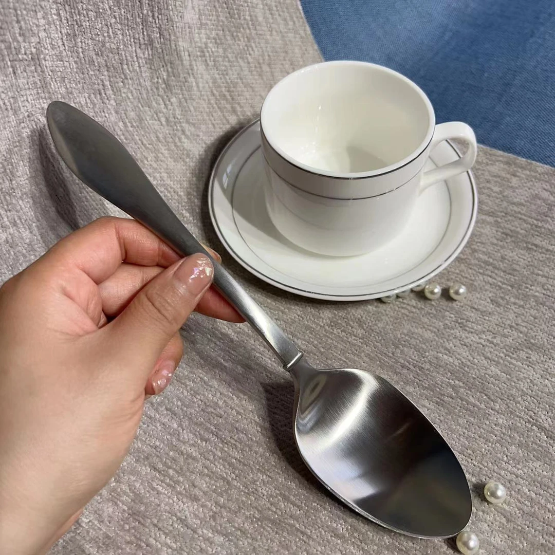 【57号】不锈钢哑光分餐勺手柄偏厚公勺不锈钢勺子