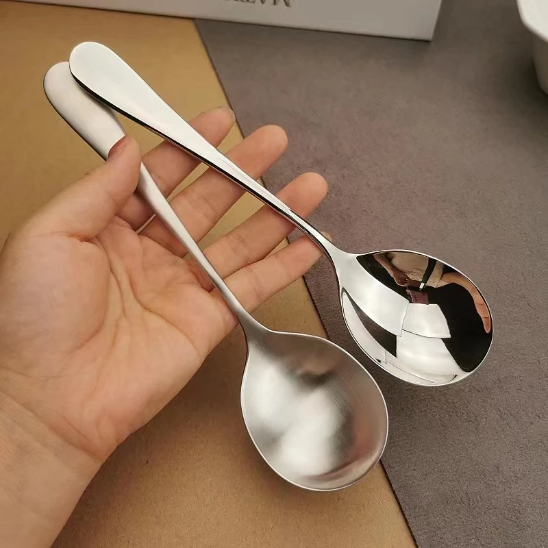 【89号】VE18-10圆勺高品质家用主餐勺调羹长柄勺子304汤勺大头勺