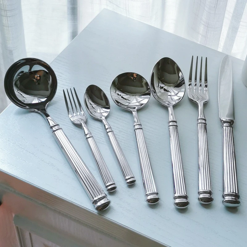 罗马柱18-10不锈钢高品质刀叉勺甜品勺叉