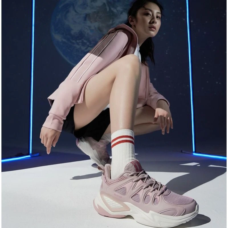 361°秋季新款网面减震厚底女运动老爹厚底休时尚闲鞋复古潮流跑鞋