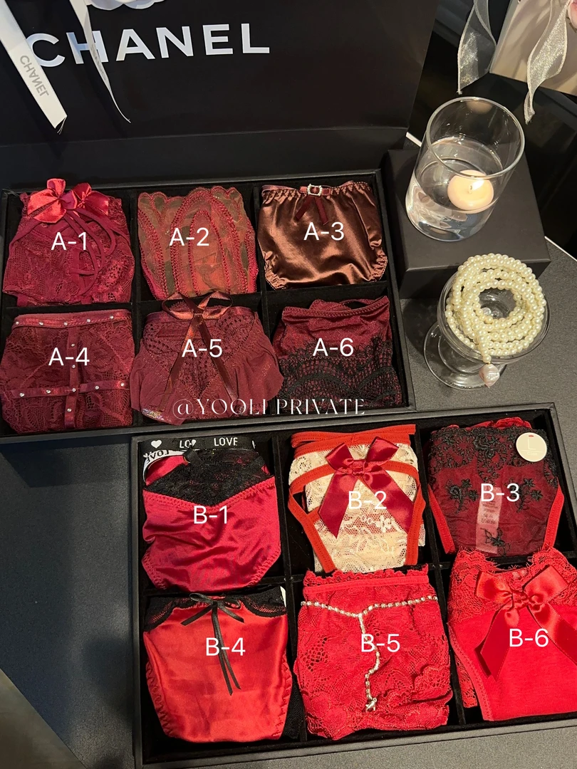 ”暮红秘语“法式轻奢红色系性感蕾丝内裤