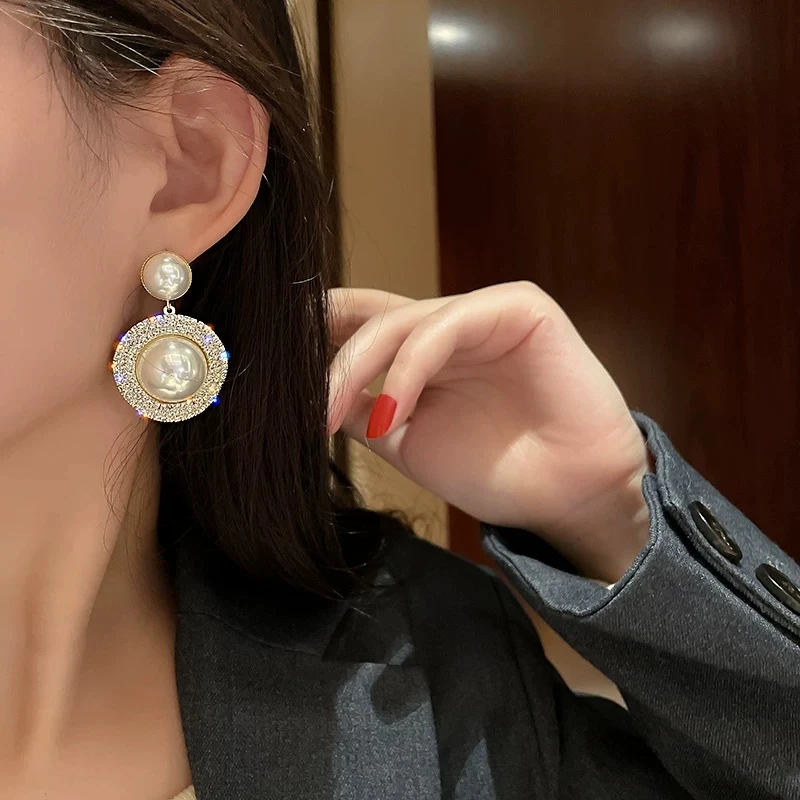 铜合金耳饰 气质轻奢小众通勤百搭时尚耳饰精致时尚圈圈耳环1802