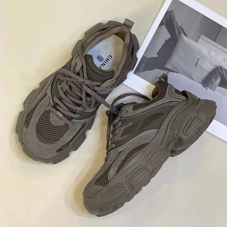 百搭透气老爹鞋运动鞋女2024春秋爆款ins耐脏厚底网面休闲老爹鞋