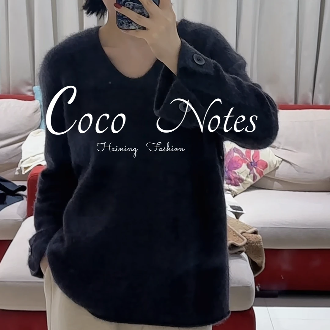 COCO NOTES【V领山羊绒】百搭宽松山羊绒外套