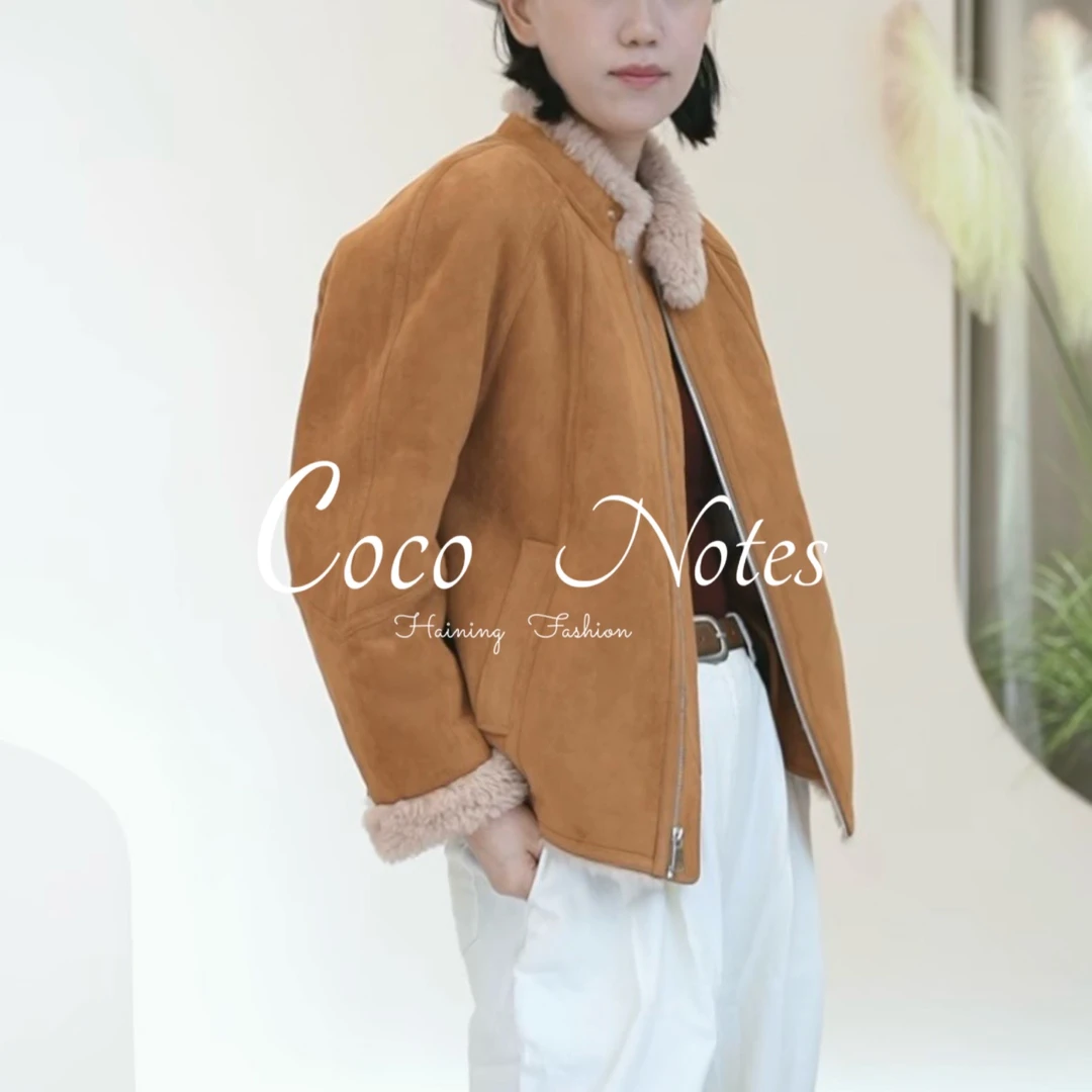COCO NOTES【uim超酷】时尚百搭宽松羊羔毛夹克外套加厚复古