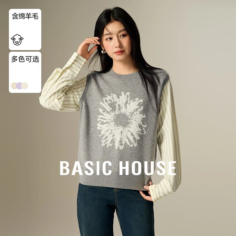 Basic House/百家好秋冬轻奢高级慵懒风女装气质毛衣-B0624E5V592