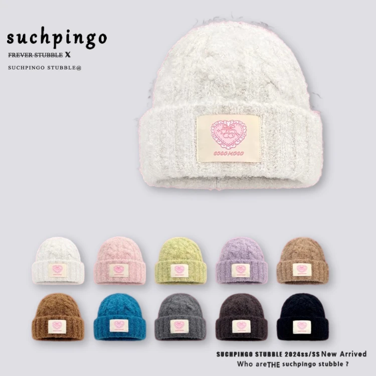 ins时尚毛线帽子女秋冬包头保暖护耳大头围针织帽百搭冷帽显脸小