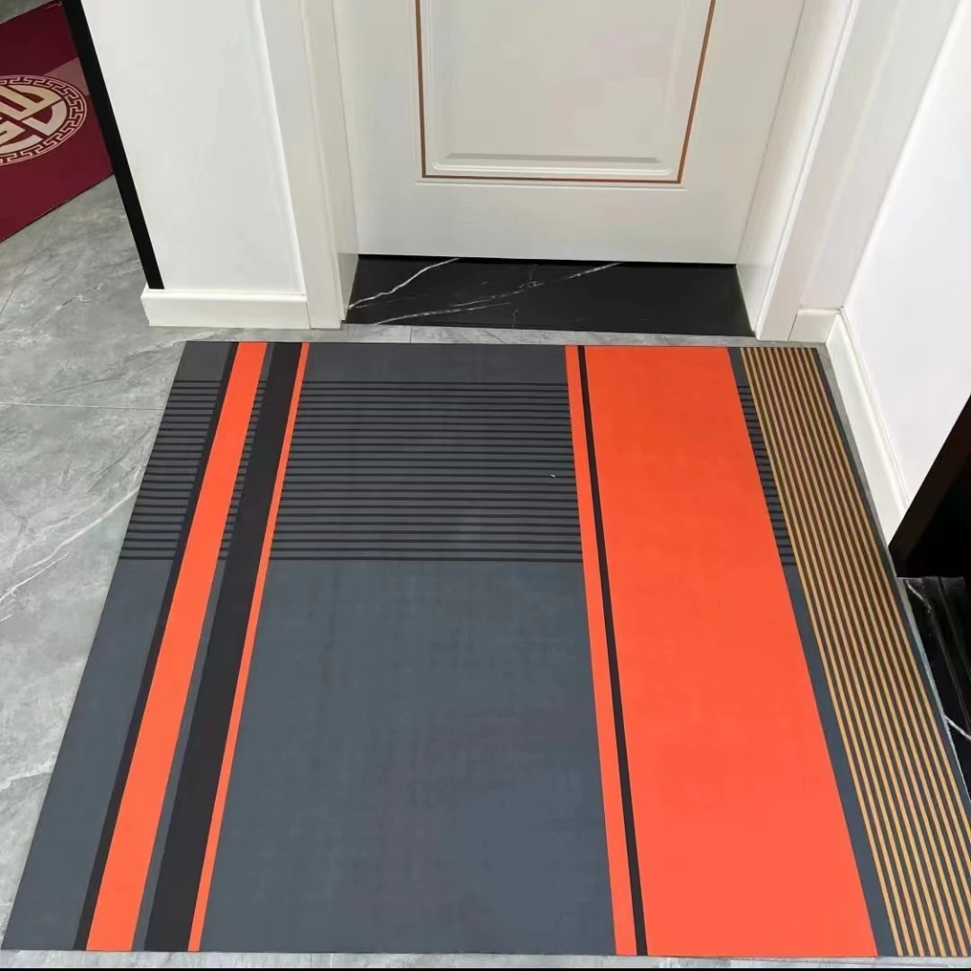 浪漫橙色硅藻泥//进门地垫浴室玄关防滑家用入户脚垫门垫裁剪