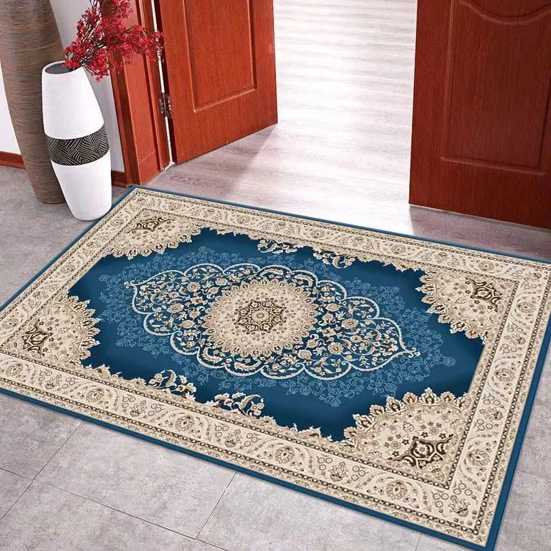 浅蓝色波斯//硅藻泥轻奢风除尘进门地垫防滑家用入户门垫