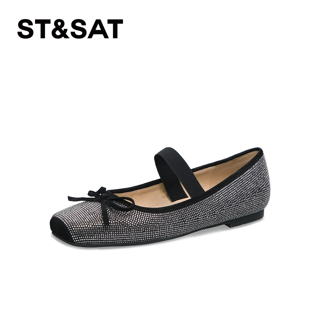 【通勤芭蕾】星期六水钻女鞋24方头平底鞋芭蕾舞鞋女外穿SSC3111347