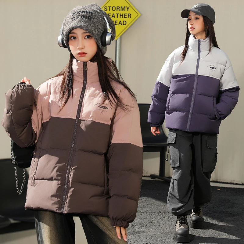 女童秋冬装中大童加肥加大外套白鸭绒面包服保暖棉服学生潮羽绒服