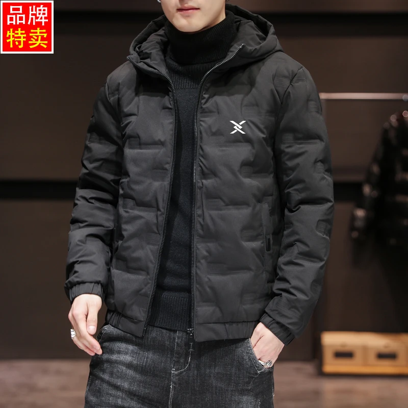 品牌运动棉衣男秋冬季新款轻薄棉服防寒保暖短款连帽男款冬款外套