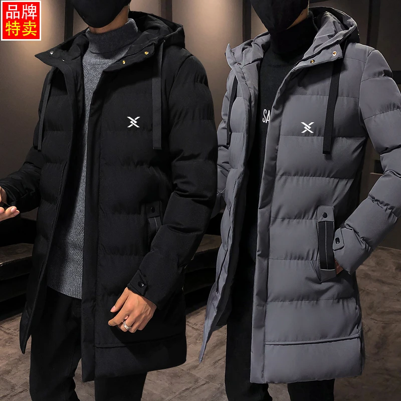 品牌中长款棉衣男士2024新款秋冬季御寒保暖休闲百搭连帽潮流外套