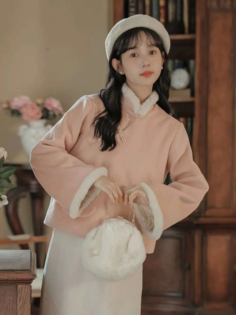 中国风秋冬加厚立领上衣