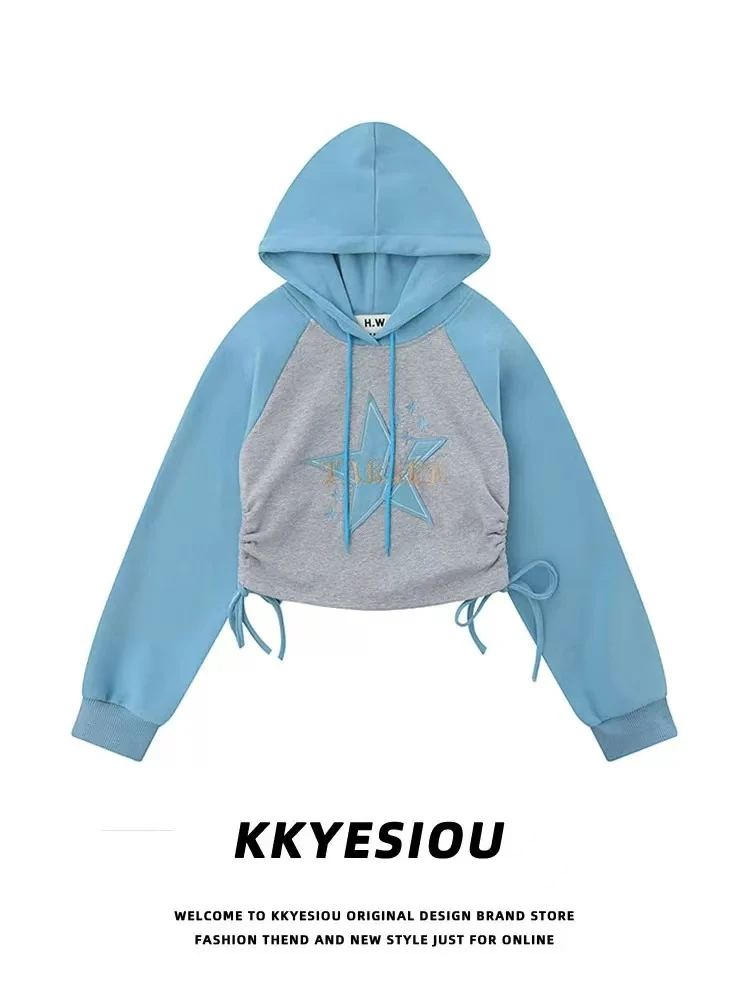 A9-3-D三色“闪电星星字母”连帽卫衣（5702）