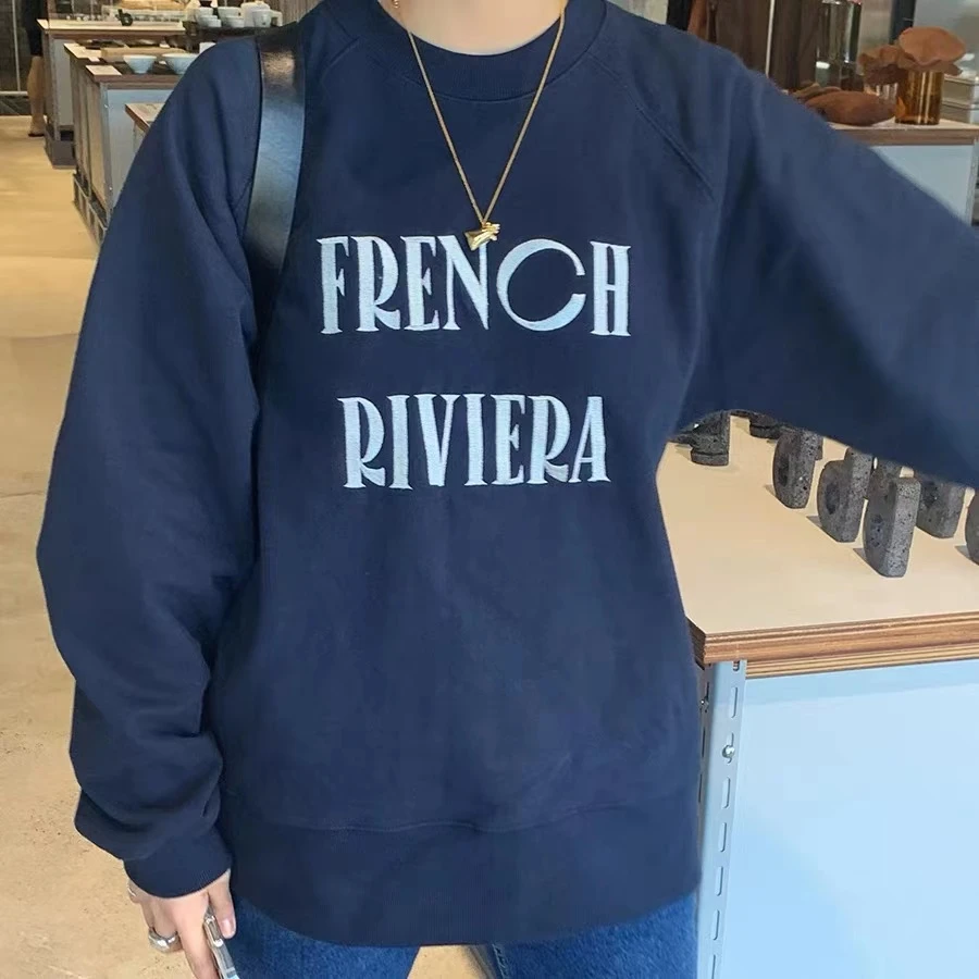 B17-2六色“蓝色海岸”（加绒）字母长袖卫衣