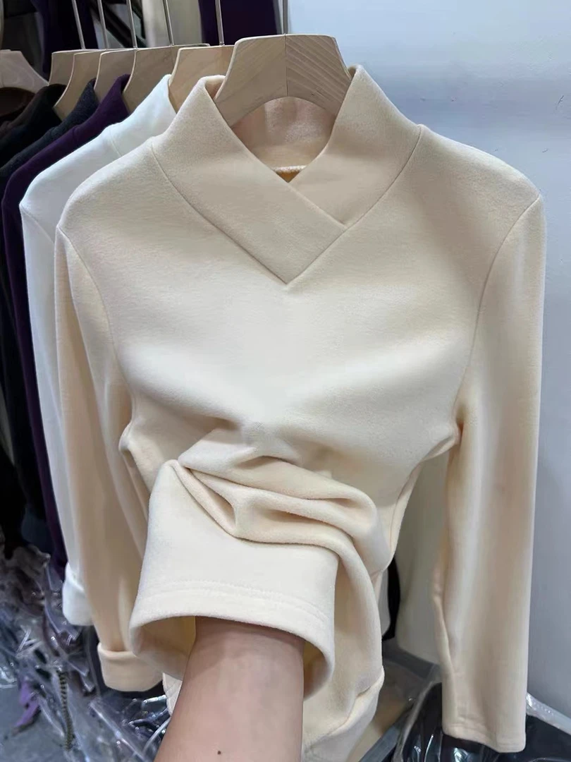 B21-4十七色“高V领”长袖上衣（3506）