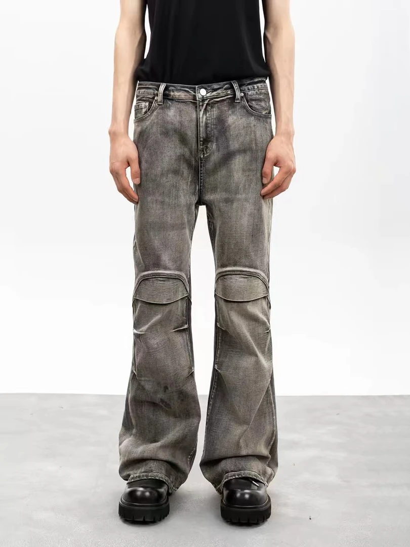 C11-2黑灰色“护膝”牛仔裤（1440）