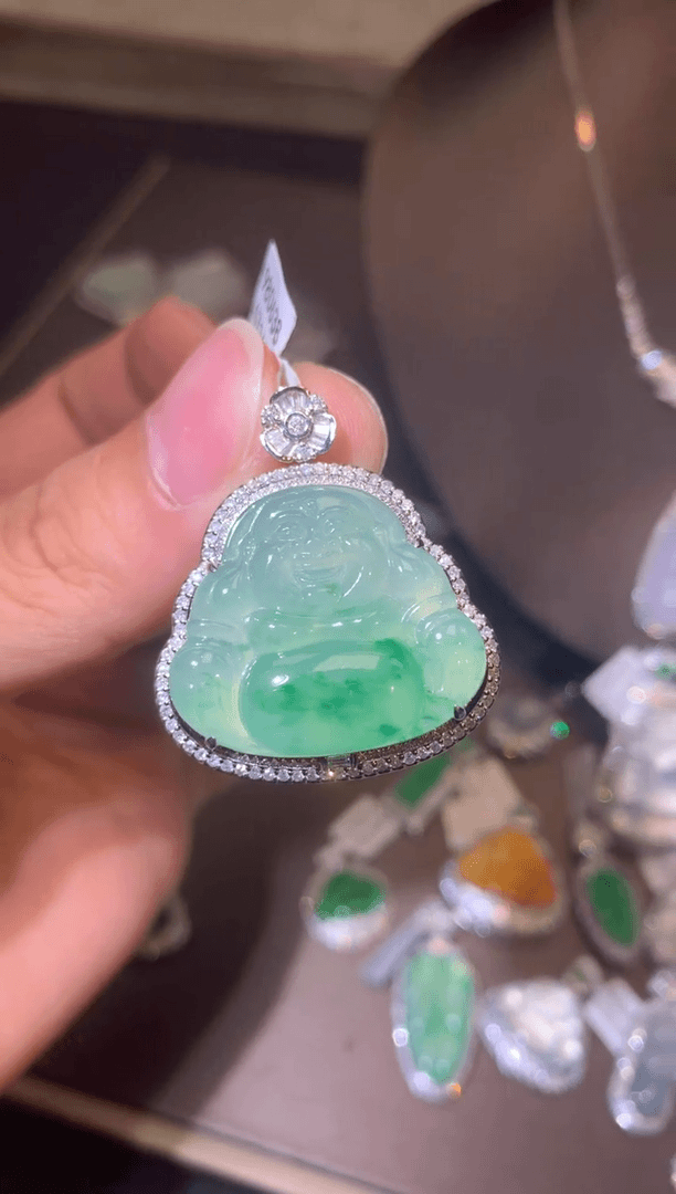 【闪购商品】翡翠吊坠(不含链)18K金镶嵌吊坠