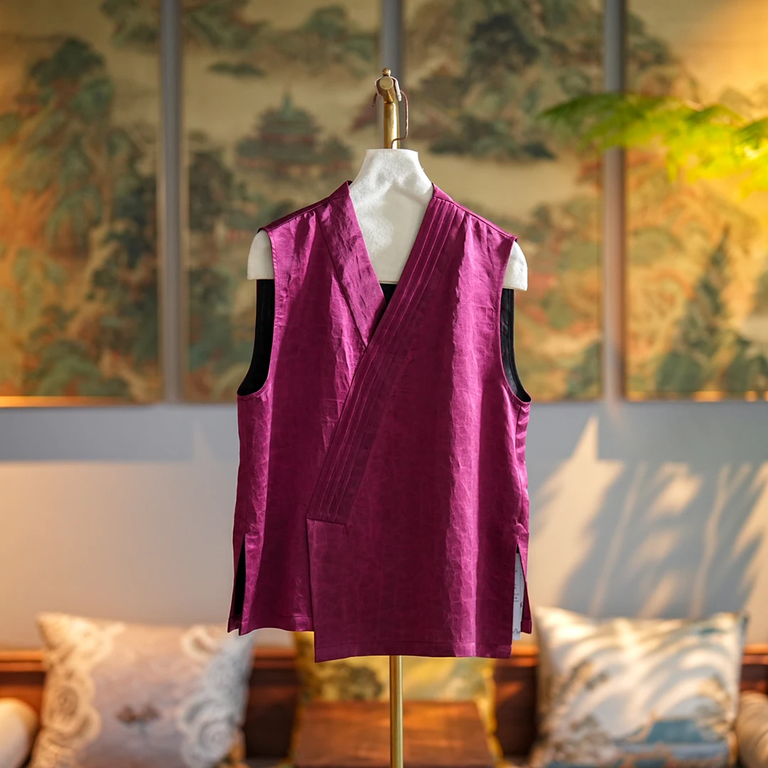 蓝大【兮心】桑蚕丝无袖背心上衣6345