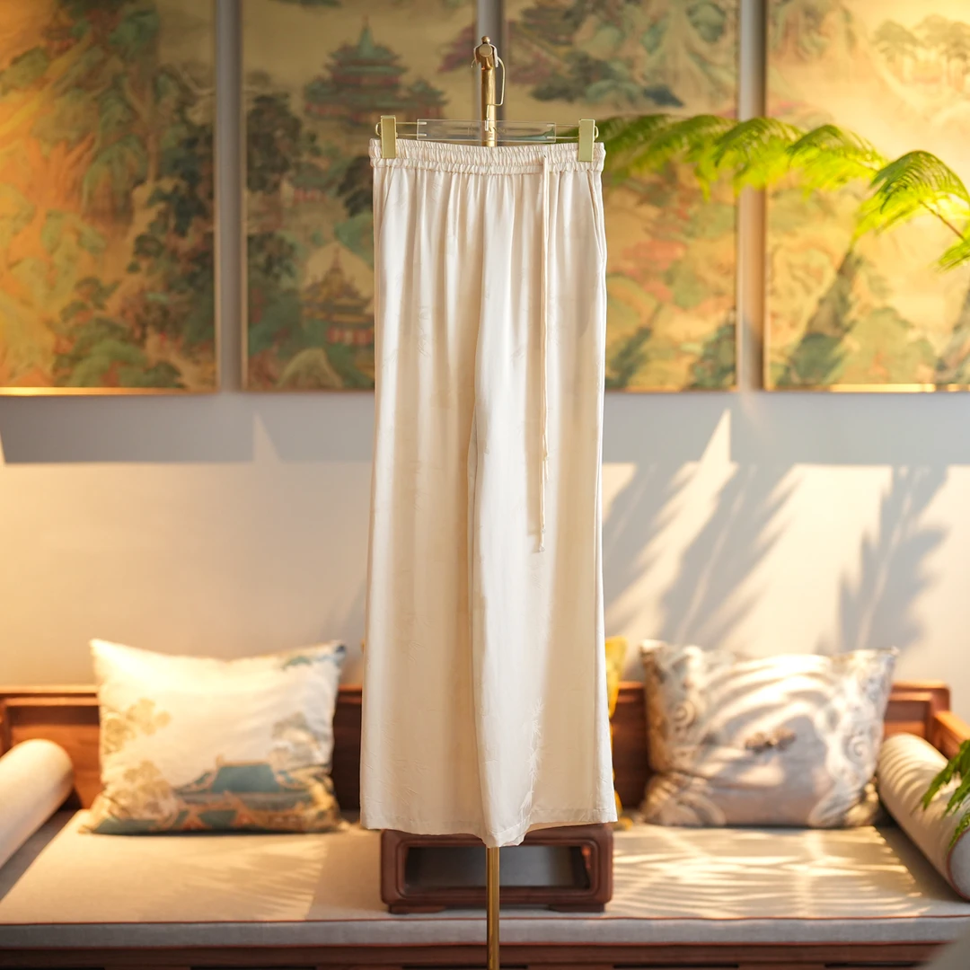 蓝大【靖柔】醋酸流苏休闲裤6035裤子女款爆款2024新款