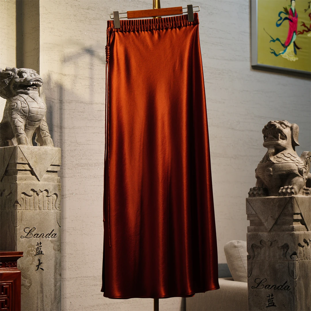 蓝大【灼光】醋酸半身裙9873