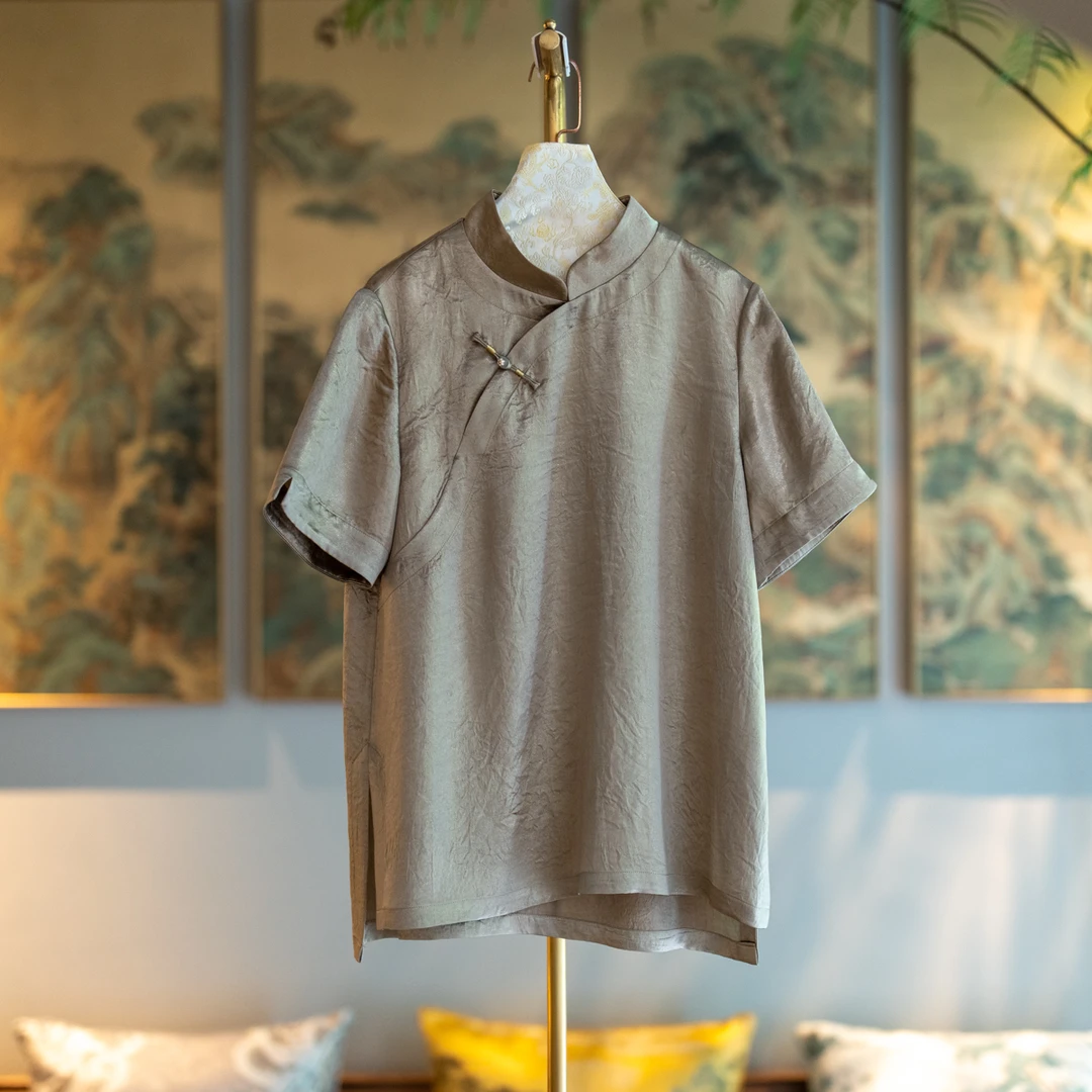 蓝大【予节】新中式醋酸短袖6521