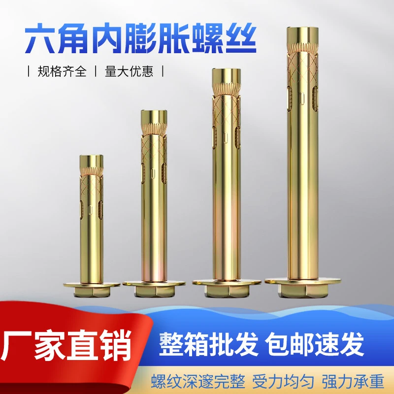 外六角内置式膨胀螺栓地板膨胀螺丝内迫六角套筒内膨胀6M8M10整箱